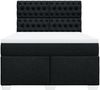 vidaXL Boxspringbett mit Matratze Schwarz 160x200 cm Stoff 3290548 Bild 4
