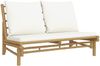 vidaXL Gartenbank mit Cremeweißen Kissen Bambus 363453 Bild 2