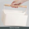 mDesign Baby Organizer Sortierbox Behälter 2 Fächer Holzgriff Kunststoff Beige Bild 4