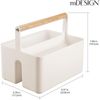 mDesign Baby Organizer Sortierbox Behälter 2 Fächer Holzgriff Kunststoff Beige Bild 2
