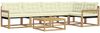 vidaXL Outdoor-Sofagarnitur 6 pcs Weiß und Creme 79 x 79 x 37 cm 3388700 Bild 2