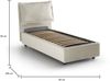 Dmora Aphrodite Einzelbett, Bettkasten mit Stoffbezug, 100 % Made in Italy, seitliche Öffnung, geeignet für Matratze 80x190 cm, Beige Bild 3