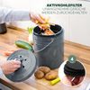 Komposteimer mit 5 Liter Inneneimer Aktivkohlefilter Bio Abfalleimer grau Bild 4