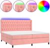 vidaXL Boxspringbett mit Matratze & LED Rosa 180x200 cm Samt 3139762 Bild 2