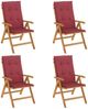 vidaXL Gartenstühle mit Kissen 4 Stk. Massivholz Teak 3196472 Bild 2