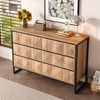 Merax Sideboard und die Kommode zeichnen sich durch eine Kombination aus Schwarz und natürlichen Holztönen Bild 3