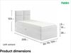 MEBLINI Kinderbett mit Bettkasten MINO 3 100x200 Links – H3/Hellgrau Samt Gepolstert Einzelbett mit Matratze - Polsterbett mit Stauraum - Bett mit Kopfteil – Stauraumbett Bild 5