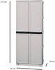 Dmora Allain Outdoor-Garderobe, Mehrzweckschrank, Wäscheschrank, Outdoor-Schrank, 100 % Made in Italy, Hellgrau, 70 x 39 x 172 cm Bild 3