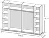 Kleiderschrank >Ketty< in Weiß / Beton - 315x225x61cm (BxHxT) Bild 4