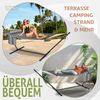 KESSER® Hängematte HILL mit Gestell Kissen Doppelhängematte für 2 Personen-Stabiler Rahmen -200kg Belastbarkeit Indoor & Outdoor XXL Hängesessel Doppel Mehrpersonen Garten Pool Balkon Terrasse Grau Bild 5