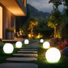 6x LED Solarleuchte, Kugel weiß, DM 20 cm, H 62 cm Bild 2