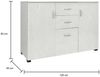 Dmora Kommode Apocalypse, Wohnzimmer-Buffet, Wohnzimmer-Sideboard, modernes Sideboard mit 3 Türen und 2 Schubladen, 120x40h83 cm, Grau Bild 3