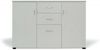 Dmora Kommode Apocalypse, Wohnzimmer-Buffet, Wohnzimmer-Sideboard, modernes Sideboard mit 3 Türen und 2 Schubladen, 120x40h83 cm, Grau Bild 5