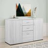 Dmora Kommode Apocalypse, Wohnzimmer-Buffet, Wohnzimmer-Sideboard, modernes Sideboard mit 3 Türen und 2 Schubladen, 120x40h83 cm, Grau Bild 2