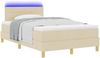 vidaXL LED Boxspringbett mit LED-Lichtleisten Creme 120 x 200 cm Stoff 3342357 Bild 3