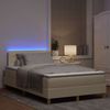 vidaXL LED Boxspringbett mit LED-Lichtleisten Creme 120 x 200 cm Stoff 3342357 Bild 5