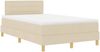 vidaXL LED Boxspringbett mit LED-Lichtleisten Creme 120 x 200 cm Stoff 3342357 Bild 2