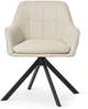 GOEURVANT 1437 Esszimmerstühle 2er-Set, 360° Drehbar, Webstoff - Beige Stoff Bild 3