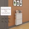 Schuhkipper mit Zubehör, Grau, 2 Klappen 52x15x85,5 cm, Pantoffelregal, Hakenleiste Bild 2