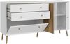 Forte HARLLSON Sideboard 160, EasyKlix by FORTE, Kommode mit 2 Schubladen und 3 Türen, Skandinavischer Stil, Holzwerkstoff, Mauvella Eiche Holzdekor, 160 cm breit x 86 cm hoch x 41 cm tief Bild 5