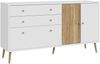 Forte HARLLSON Sideboard 160, EasyKlix by FORTE, Kommode mit 2 Schubladen und 3 Türen, Skandinavischer Stil, Holzwerkstoff, Mauvella Eiche Holzdekor, 160 cm breit x 86 cm hoch x 41 cm tief Bild 3