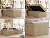 Boxspringbett 90x200 Polsterbett ZERO 90 Einzelbett ohne Kopfteil, inkl. Stauraum & Multipocket-Matratze, Hotelbett - Beige Plüsch - H4 - Topper Visco Bild 2