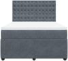 vidaXL Boxspringbett mit Matratze Dunkelgrau 140x190 cm Samt 3292347 Bild 4