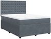 vidaXL Boxspringbett mit Matratze Dunkelgrau 140x190 cm Samt 3292347 Bild 2