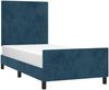 Einzelbettgestell Design für Erwachsene ohne Matratze Dunkelblau 80x200 cm Samt d4387e Bild 3