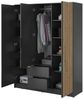 Bettso 'NELLY' Kleiderschrank mit Lamellen, Holzwerkstoff Graphit 200x51x155 cm Bild 3