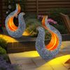 LED Solarleuchte, Skulptur, grau, gold, H 34,5 cm Bild 4