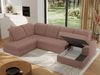 Ecksofa, Wohnzimmer U Couch, Polstersofa mit Bettkasten - MADRITO U - Rosa Boucle - Links Bild 4