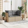 vidaXL Gartensofa mit Kissen 2-Sitzer Beige Poly Rattan 366102 Bild 3