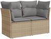 vidaXL Gartensofa mit Kissen 2-Sitzer Beige Poly Rattan 366102 Bild 2