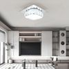 oyajia LED Deckenleuchte Moderne 9K Kristall Edelstahl Deckenlampe, 16W Unterputz Deckenleuchte, ‎Kaltweiß, Luxus Mini Kronleuchter LED Deckenlampe, für Flur, Esszimmer, Hotel Bild 3