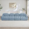 Modulares Ecksofa 79cm×366cm×104cm aus granuliertem Fleece – rahmenloses Wohnzimmersofa in Blau Bild 4