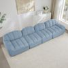 Modulares Ecksofa 79cm×366cm×104cm aus granuliertem Fleece – rahmenloses Wohnzimmersofa in Blau Bild 2