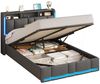 MSMASK Polsterbett mit Steckdosen & LED Beleuchtung, Stauraum und Kopfteil, 150×215 cm, Dunkelgrau, mit Stauraum & LED Beleuchtung Bild 4