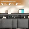 MSMASK Polsterbett mit Steckdosen & LED Beleuchtung, Stauraum und Kopfteil, 150×215 cm, Dunkelgrau, mit Stauraum & LED Beleuchtung Bild 3