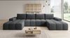 Ecksofa Cento, Couch U-Form, Sofa U-Form Teddy-Bouclé, 360 x 57 x 180 cm, Schwarz Bild 5