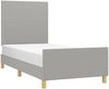 Einzelbettgestell Design für Erwachsene ohne Matratze Hellgrau 100x200 cm Stoff d4875e Bild 3