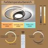 ZMH Deckenleuchte LED Wohnzimmerlampe Modern - Deckenlampe 48W mit Fernbedienung Schwarz Schlafzimmerlampe für Wohnzimmer Schlafzimmer Bild 2