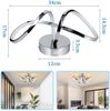 ZMH LED Deckenleuchte Schlafzimmerlampe Modernes Design Chrom 12W Innen 3000K Warmweiß Bild 3