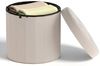 SONGMICS MAZIE Kollektion – Sitzhocker rund, Fußhocker mit Stauraum, faltbarer Hocker mit abnehmbarem Deckel, einfache Montage, Samt, Wohnheim, Schlafzimmer, Wohnzimmer, cappuccinobeige Bild 4