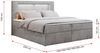 Boxspringbett - Polsterbett mit LED Kopfteil - GOLD-5 - 140x200cm - Hellgrau Velours - H3 Bild 5