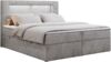 Boxspringbett - Polsterbett mit LED Kopfteil - GOLD-5 - 140x200cm - Hellgrau Velours - H3 Bild 3