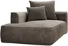 Vente-unique - PINETA Chaise longue SamtStoff Schokoladenbraun - B 115 cm x H 67 cm x L 180 cm Bild 5