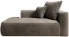 Vente-unique - PINETA Chaise longue SamtStoff Schokoladenbraun - B 115 cm x H 67 cm x L 180 cm Bild 3