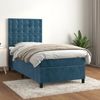 vidaXL Boxspringbett mit Matratze Dunkelblau 80x200 cm Samt 3143233 Bild 1