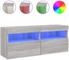 vidaXL TV-Wandschrank mit LED-Leuchten Grau Sonoma 100x30x40 cm 837216 Bild 2